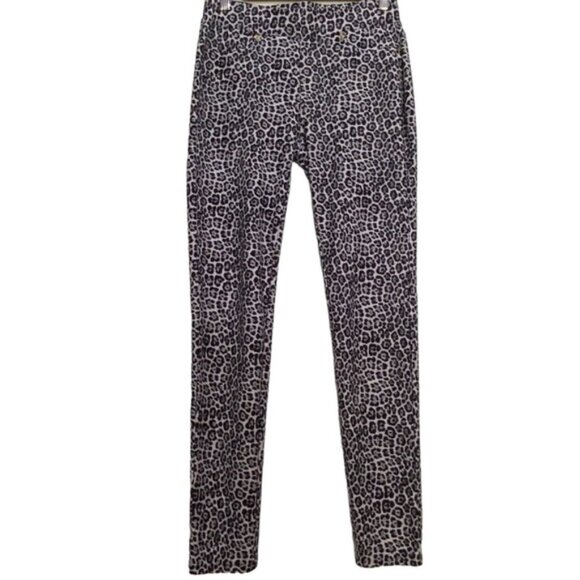 MICHAEL Kors pant leopard prints pattern small stretch back pocket pill on Small - Picture 1 of 9